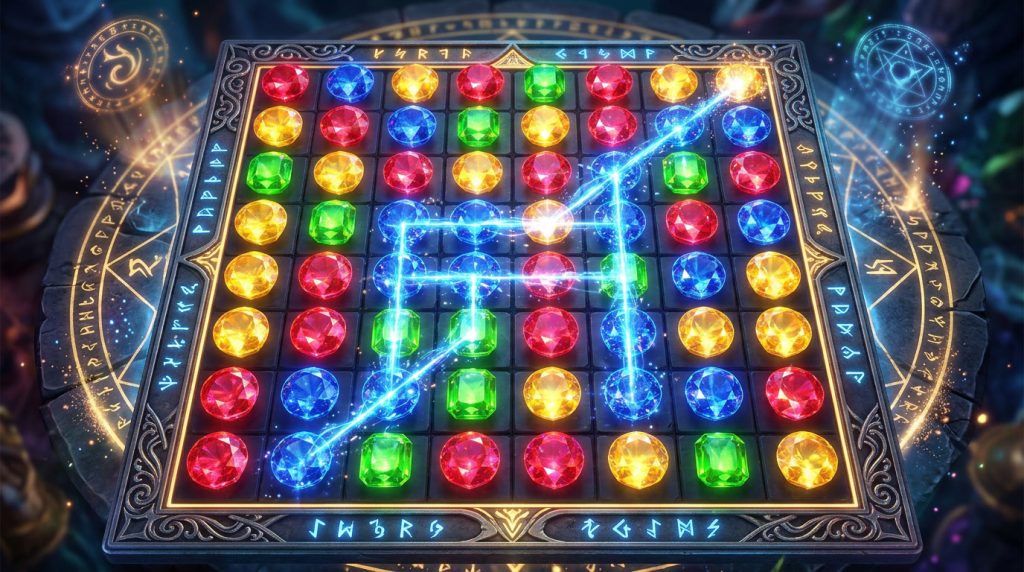 Gems Bonanza, pola kotak, slot permata